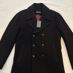 John Varvatos Double Breasted Wool Peacoat